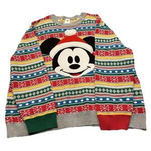 Disney Unisex Mickey Mouse Holiday Christmas Sweater 100% Cotton Size 2XL